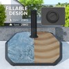 Square Patio Umbrella Base Holder, Heavy Duty Outdoor Umbrella Stand Base, Filled Up to 55lbs with Stand or 44lbs with Water for Garden, Poolside - 4 of 4