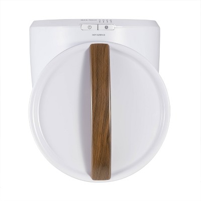 White and Oak 16L Countertop Towel Warmer with Bamboo Accents