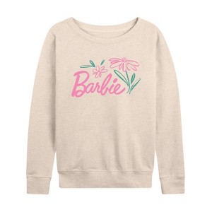 Women's - Barbie - Easter Lightweight French Terry Wide Neck Long Sleeve Shirt - 1 of 4