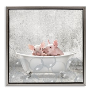 Stupell Industries Baby Piglets Bath Time, 25" x 25" - 1 of 4