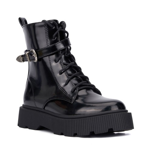 Little girls black combat boots online