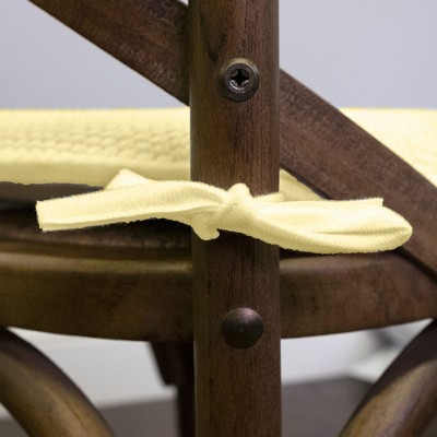 Yellow Memory Foam Non-Slip Chair Cushion Pads with Ties, 16" x 16", 4 Pack