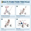 7-in-1 Foldable Baby Tricycle with Adjustable Parent Handle – Toddler Trike with Safety Harness, Wheel Brakes & Removable Canopy - 3 of 4