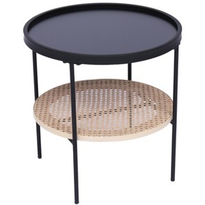 Nordlys etal Side Table with Rattan Storage Modern Design Style Living Room - 1 of 4