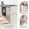 AMERLIFE Farmhouse Bed Frame, Storage Headboard, Charging Ports, No Box Spring - 4 of 4