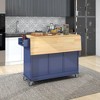 Kitchen Island with Storage Cabinet, Solid Wood Top and Locking Wheels - 4 of 4