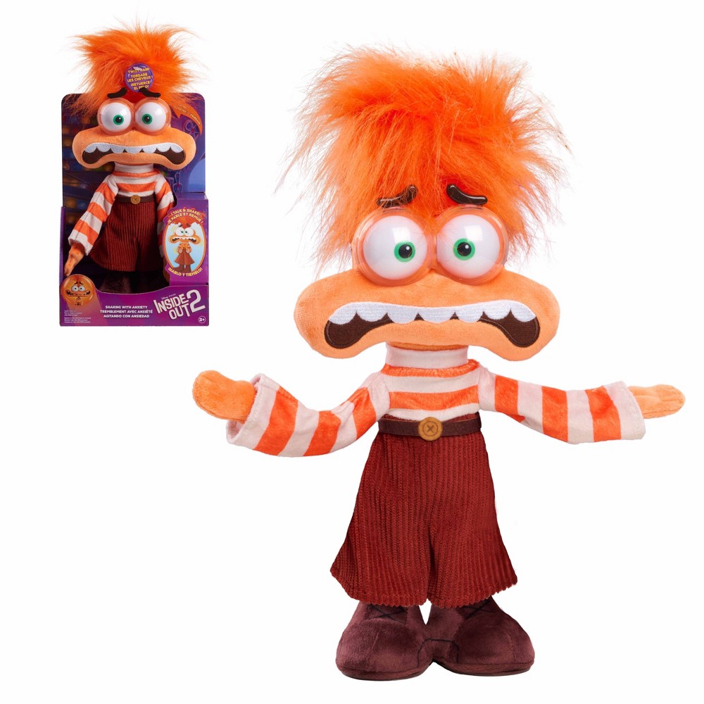 Photos - Doll Disney and Pixar Inside Out 2 Shaking with Anxiety Feature Plush: Polyester Stuffed  for Emotional Development 
