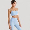 Anna-Kaci Active Women's Spaghetti Strap Scoop Neck Sports Bra Top with Lightweight Stretch Fabric - 3 of 4