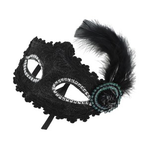 Unique Bargains Princess Feather Half Face Party Mask 1 Pc - 1 of 4