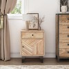 INFURNIC Nightstands Modern Solid Wood Nightstand with Convenient Storage and Durable Construction for Bedroom, Brown, 18"*14"*24" - 3 of 4
