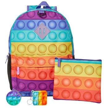 CLUB LIBBY LU Fidget Popper Backpack Set for Kids with Pop It Keychain Bubble Poppers and Pencil Case
