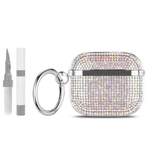 HTUTWOO for AirPods Pro 3 Diamond Case, Bling Shockproof Protective Cover with Keychain and Cleaning Kit for Women - 1 of 4