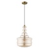 Livex Lighting Art Glass 1 - Light Pendant in  Antique Brass - 2 of 4