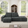 108" Linen L-Shaped Modular Sectional Sofa with No Assembly Required, Wide Deep Seat and Convertible Floor Design - 2 of 4