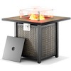 BDELITE Propane Fire Pit Table, 50,000 BTU with Windshield, Glass Stone and Rain Cover-30*30*25.2 Inch - 2 of 4
