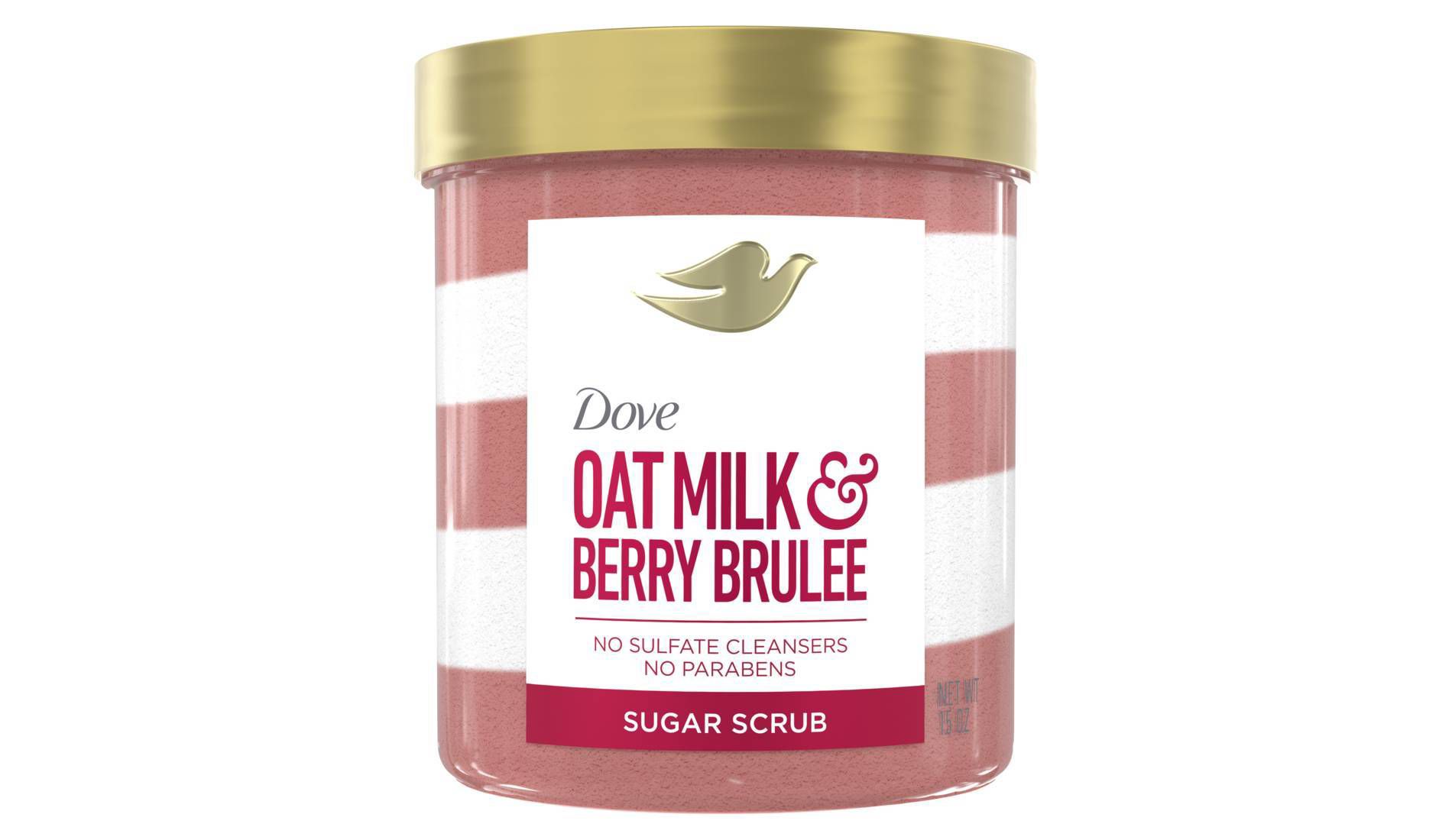 Dove Beauty Body Sugar Scrub - Oat Milk & Berry Brulee - 15oz