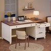 Garvee Executive Desk with Drawers, Farmhouse Home Office Desk with Charging Station, 53.54" Wooden Computer Writing Desk with File Cabinet Storage - 3 of 4