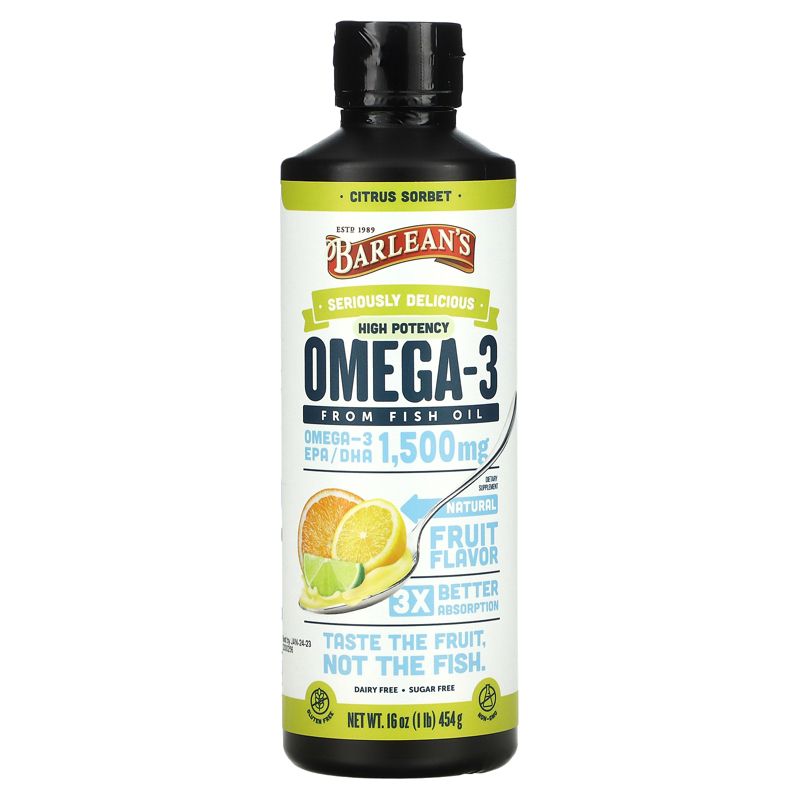 Barlean's Seriously Delicious, Omega-3 Fish Oil, Omegas and Fish Oil, 1 of 3