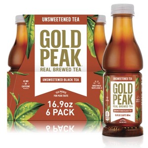 Gold Peak Unsweetened Tea Bottles - 6pk/16.9 fl oz - 1 of 4