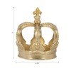 Decorative Crown Figurine Metal Fleur-de-Lis Design 7" Gold Finish Home Office Living Room Decor - 4 of 4