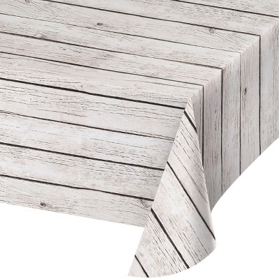 Wood Grain Plastic Tablecloth