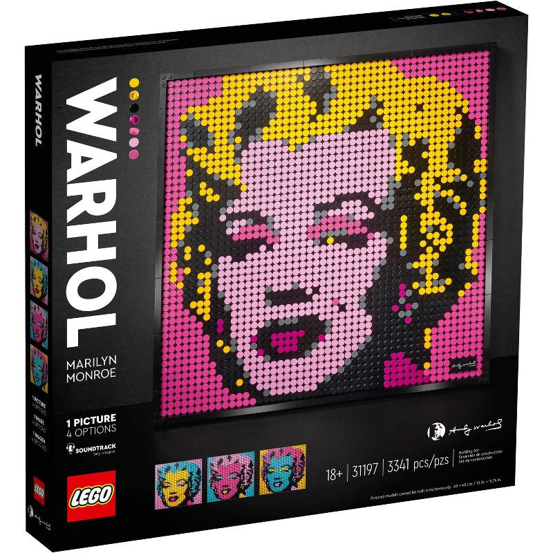 LEGO Art Andy Warhol&#39;s Marilyn Monroe Collectible Canvas Art Set Building Kit for Adults 31197, 5 of 12