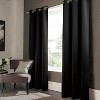 RT Designer Collection Anchorage 2 Pack Blackout Grommet Luxurious Modern Design Curtain Panel Pair 36" x 84" Black - 2 of 4