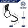 Unique Bargains Heavy Duty Garage Wall Ceiling Utility Tool Hanger Bike Hooks 2 Pcs Black 3 Holes - 2 of 4