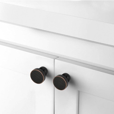 attop 10 Pack Oil Rubbed Bronze Cabinet Knobs, 1-1/4 Inch(29.5mm) Diameter Kitchen Cabinet Hardware Round Knobs for Cupboard and Drawers