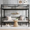 Queen Over Queen Metal Bunk Bed with Lower Bunk, Convertible 3-Section Sofa Bed Frame with Full Safety Guardrails,kids bed - 2 of 4