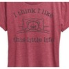 Women's - Instant Message - I Think I Like This Little Life Bear In Bed Short Sleeve Graphic T-Shirt - 2 of 4