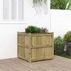 vidaXL Garden Planter Outdoor Flower Box - 27.6x27.6x27.6 in Impregnated Pine Wood for Terrace Patio - Brown Rustic Square - 2 of 4