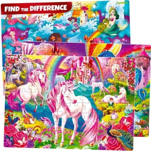 QUOKKA 100 Piece Puzzles for Kids Ages – 3XSET Puzzles for Kids Ages 4-6 – Search & Find Mermaids Unicorns Kid Activities - 1 of 4