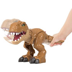 Fisher-Price Imaginext Jurassic World Dinosaur Toy Thrashin Action T. rex Figure with Chomping Action for Pretend Play Kids - 1 of 4