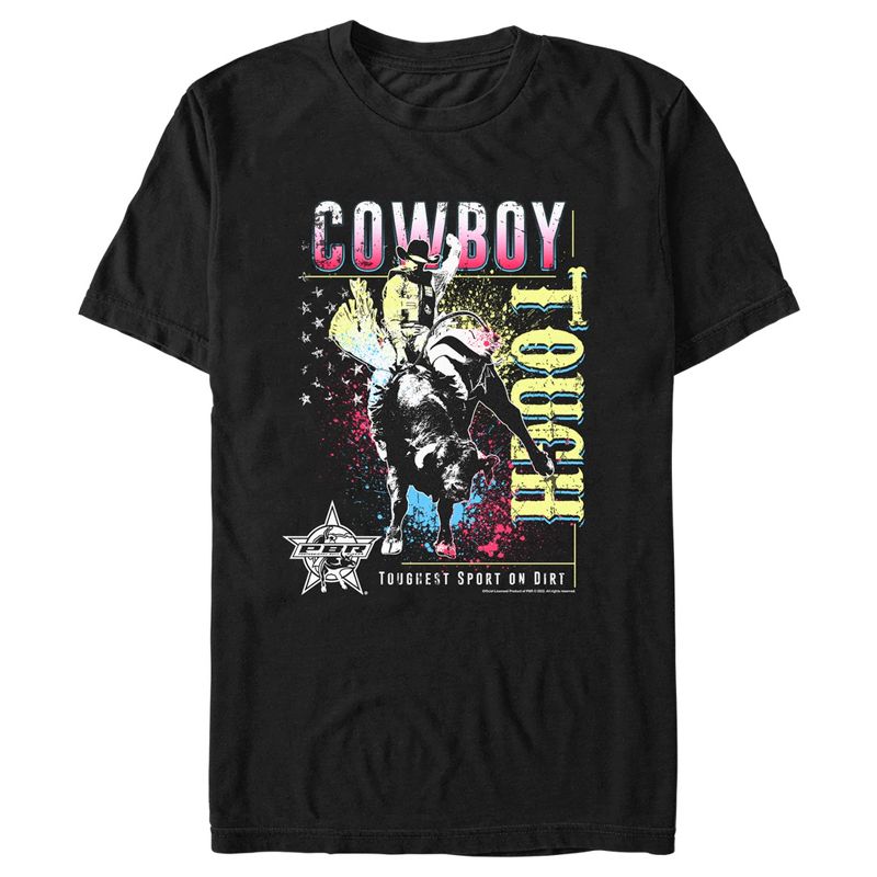 Men's Professional Bull Riders Cowboy Tough Colorful T-Shirt, 1 of 6