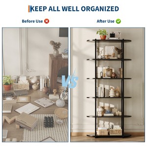 6-Tier  71" Industrial Book Shelves,Tall Bookshelf with Metal Frame &Shelves,Freestanding Storage Organizer for Living Room, Bedroom, Home Office - 1 of 4