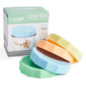 Masontops 4pk Tough Top Durable Plastic Lids Wide Mouth - 1 of 2