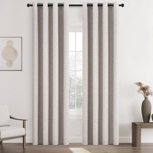 Grommet Top Thick 100% Blackout Drapes Full Light Blocking Curtains - 1 of 4