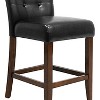 Set of 2 24" Alexandra Button Tufted Counter Height Barstool Dark Brown - Inspire Q - image 3 of 4