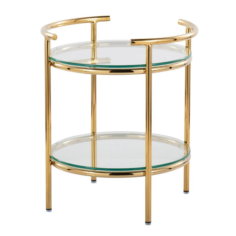 Rhonda Side Table Gold/Clear Glass - LumiSource, 3 of 10