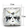 Slickblue 925 Sterling Silver Ring with Clear CZ - Rhodium Plated, Square Design, Elegant Women's Jewelry, Size 5-9 - 3 of 3