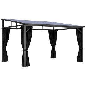 vidaXL Gazebo with Curtains - UV-Resistant PVC Roof - Aluminum and Steel Construction - Anthracite - 13.3'x9.6'x8' - Outdoor Event Shelter - 1 of 4