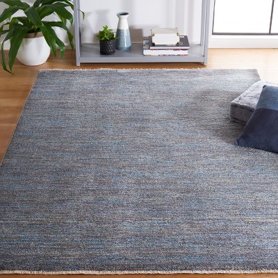Lasa Blue Solid Synthetic 4' x 6' Rectangular Area Rug