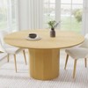 PexFix 60 in.H Solid Wood Round Dining Table Kitchen Table for 6-8 with Tabletop and Cylindrical Base for Living/Dining Room Coffee Office in Natural - 2 of 4