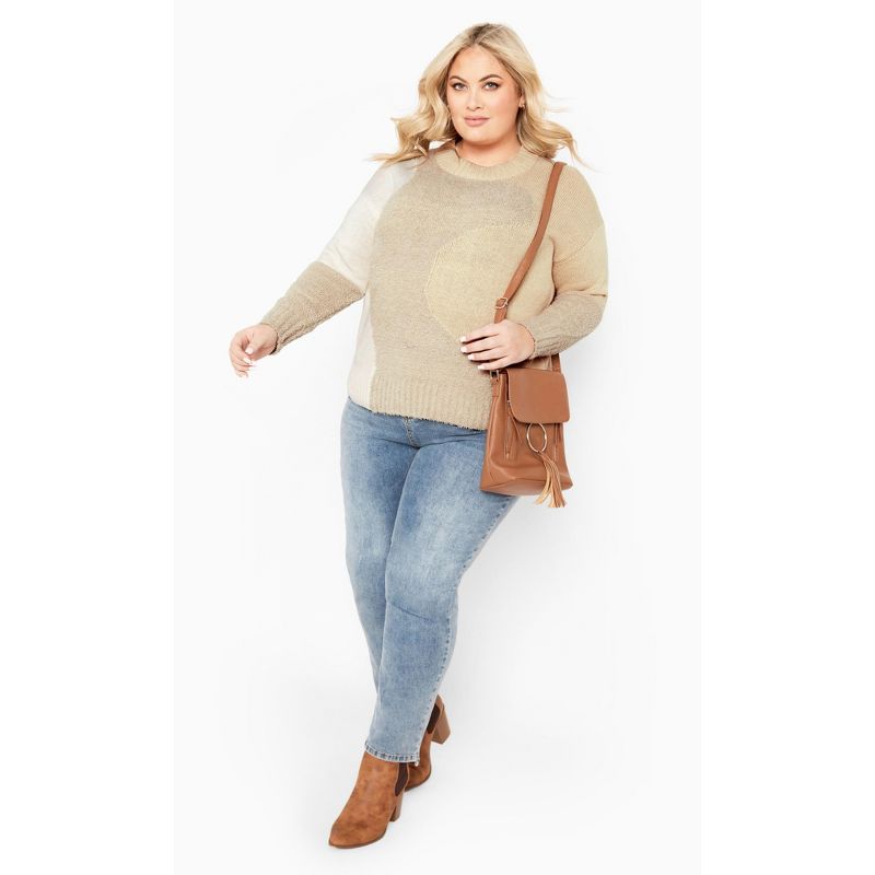 Women's Plus Size Avery Sweater - mocha | AVENUE, 2 of 8