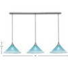Toltec Lighting Any 3 - Light Chandelier in  Brushed Nickel with 12" Teal Crystal Shade - 2 of 2