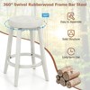 Tangkula Set of 4 Swivel Bar Stools 26" Counter Height Upholstered Seats Rubber Wood Frame Beige - 2 of 4