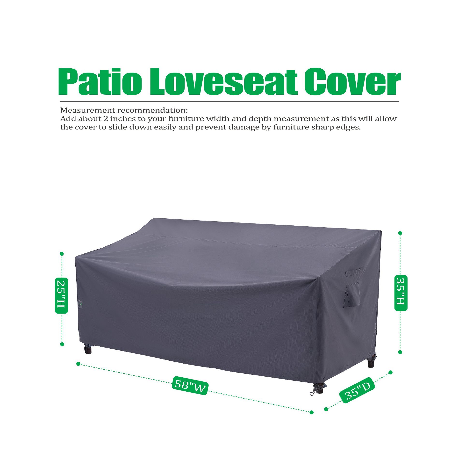 F&J Outdoors Premium Waterproof Outdoor Patio Sofa Cover - Grey