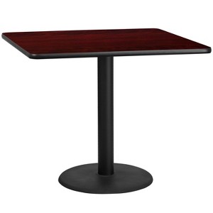 Flash Furniture 42'' Square Laminate Table Top with 24'' Round Table Height Base - 1 of 2