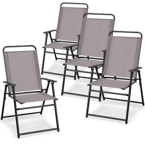 Tangkula Outdoor Folding Chairs Set Of 4 Lightweight High Back